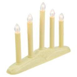 Northlight 14.5" Ivory 5-Lights Christmas Chandelier On Holly Berry & Bell Base Candle Lamp -Northlight Shop D676185S 3