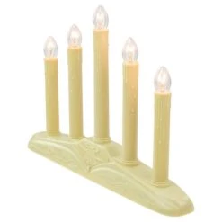 Northlight 14.5" Ivory 5-Lights Christmas Chandelier On Holly Berry & Bell Base Candle Lamp -Northlight Shop D676185S 5