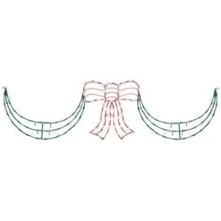 Northlight 3-Piece Lighted Red Bow And Green Swag Christmas Decoration -Northlight Shop D676234S 14