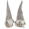 Northlight 13" Beige & White Gingham Nordic Christmas Gnome Set