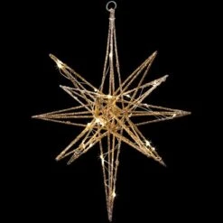 Northlight 12'' Warm White LED Lighted B/O Gold Glittered Geometric Star Christmas Decoration 13 Northlight 12'' Warm White LED Lighted B/O Gold Glittered Geometric Star Christmas Decoration -Northlight Shop D676325S 13