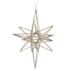 Northlight 12'' Warm White LED Lighted B/O Gold Glittered Geometric Star Christmas Decoration 10 Northlight 12'' Warm White LED Lighted B/O Gold Glittered Geometric Star Christmas Decoration -Northlight Shop D676325S 2