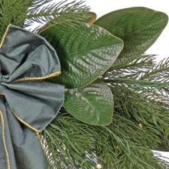 24'' LED Magnolia Mix Pine Wreath With Fabric Bow 8 24'' LED Magnolia Mix Pine Wreath With Fabric Bow -Northlight Shop D677533S 3