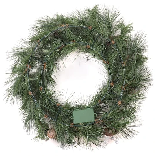 24'' LED Whitter Pine Wreath 5 24'' LED Whitter Pine Wreath - Image 5