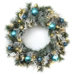 24" Pre-lit LED Tinkham Pine Wreath