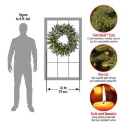 30" LED Snowy Morgan Spruce Wreath 12 30" LED Snowy Morgan Spruce Wreath -Northlight Shop D677557S 15