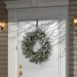 30" LED Snowy Morgan Spruce Wreath 9 30" LED Snowy Morgan Spruce Wreath -Northlight Shop D677557S 2