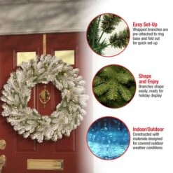 30" LED Snowy Sheffield Spruce Wreath 13 30" LED Snowy Sheffield Spruce Wreath -Northlight Shop D677559S 16