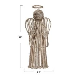 Hello Honey® 22" White Washed Handwoven Rattan Decorative Angel -Northlight Shop D758748S 3