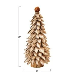 Hello Honey® 19" Natural Buri Leaf Loop Tree With Pod Decorative Tree Topper -Northlight Shop D758750S 2