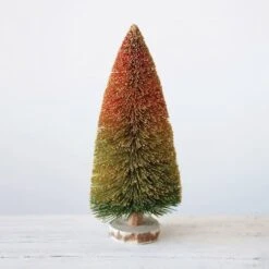 Hello Honey® 12" Multicolor Ombre Sisal Bottle Brush Tree Décor -Northlight Shop D758753S 2
