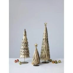 Hello Honey® 18" Antique Brass Metal Christmas Tree Décor 5 Hello Honey® 18" Antique Brass Metal Christmas Tree Décor -Northlight Shop D758759S 2