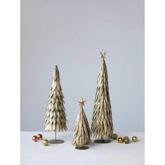 Hello Honey® 18" Antique Brass Metal Christmas Tree Décor 3 Hello Honey® 18" Antique Brass Metal Christmas Tree Décor - Image 3