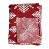 Hello Honey® Red & White Snowflake Two-Sided Cotton Knit Slub Throw