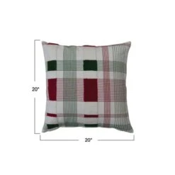 Hello Honey® Red & Green Plaid Pillow -Northlight Shop D758847S 3