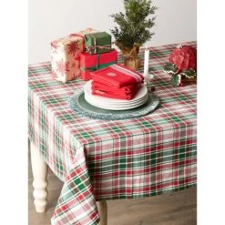 DII® Yuletide Plaid Tablecloth 7 DII® Yuletide Plaid Tablecloth -Northlight Shop M20014647 2