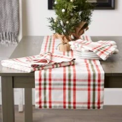 DII® Nutcracker Plaid Tablecloth -Northlight Shop M20014651 2